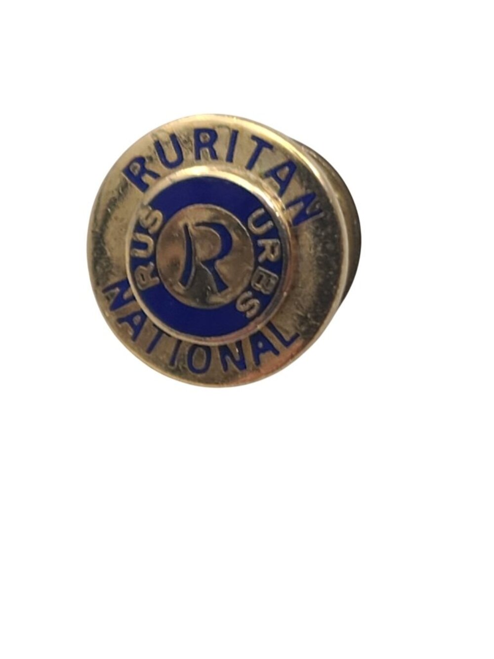 Vintage Ruritan National Lapel Pin Gold Tone Blue Enamel RUS URBS Civic Club
